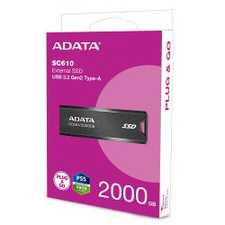 ADATA SC610 USB 3.2 GEN 2 KLS SSD MEGHAJT 2000GB FEKETE