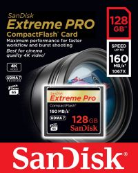 Sandisk COMPACT FLASH EXTREME PRO UDMA7 MEMRIAKRTYA 160/150 MB/S 128GB